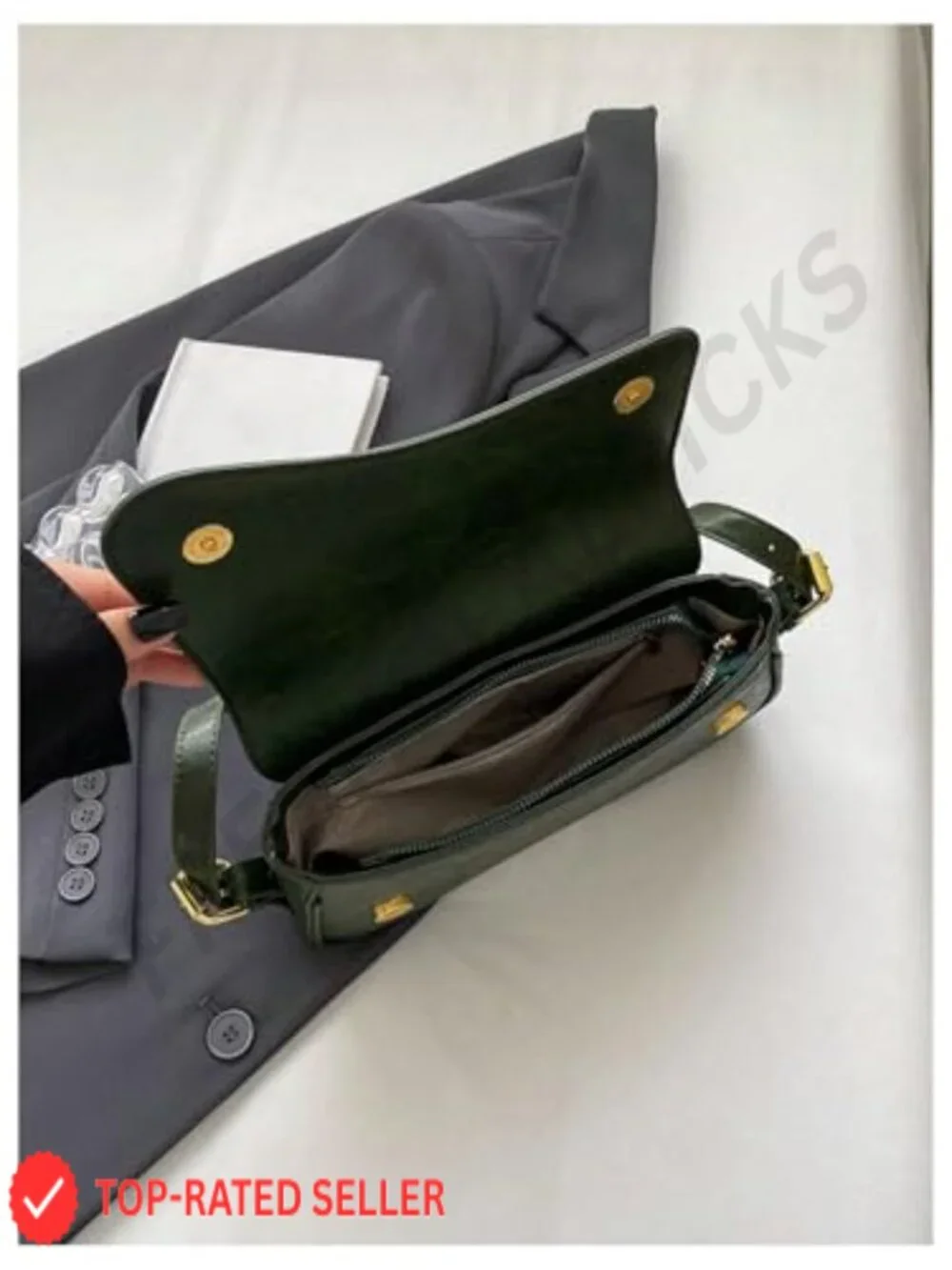 Faux Leather Hobo Shoulder Bag - Trendy Crossbody Purse with Top Handle &